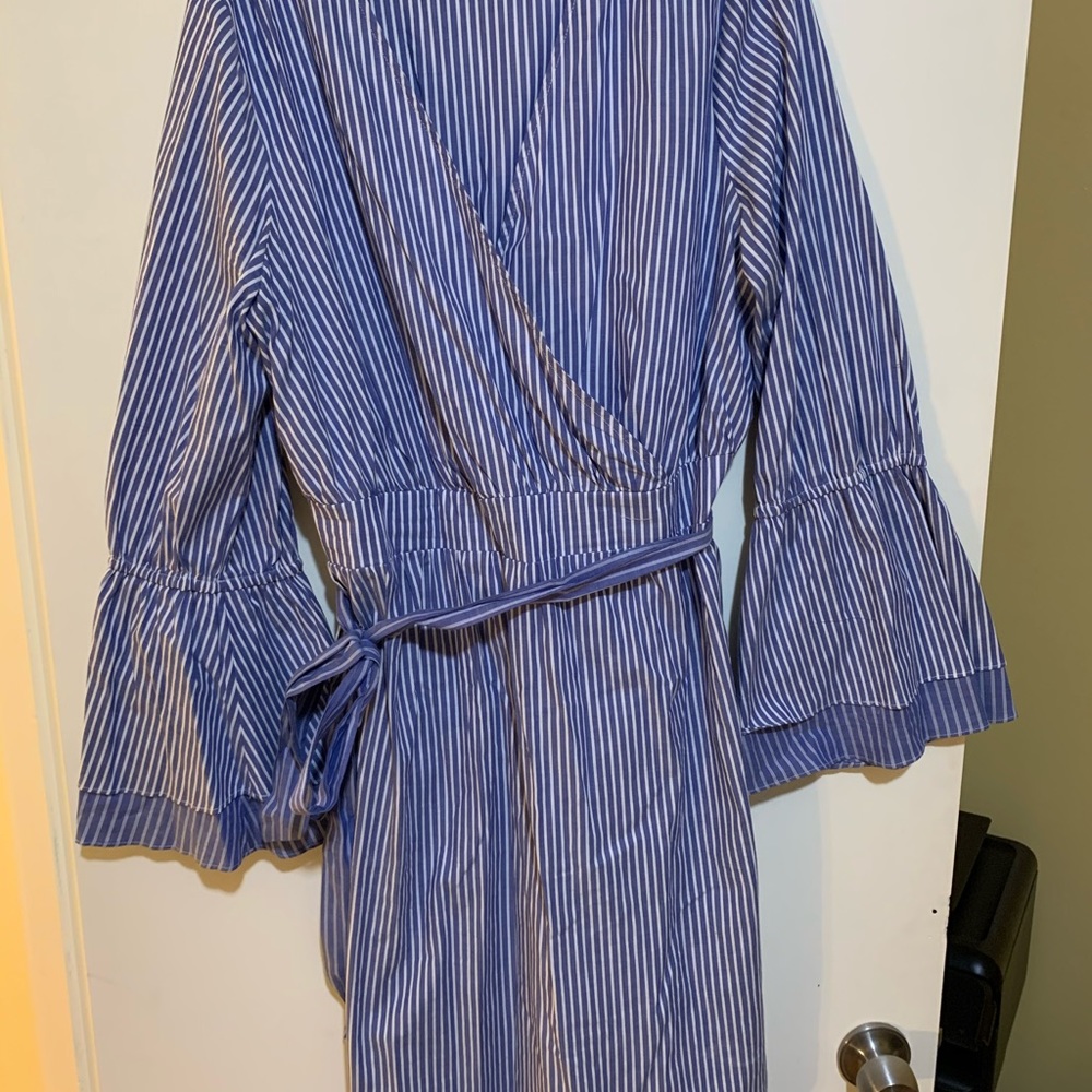 Blue and white dress